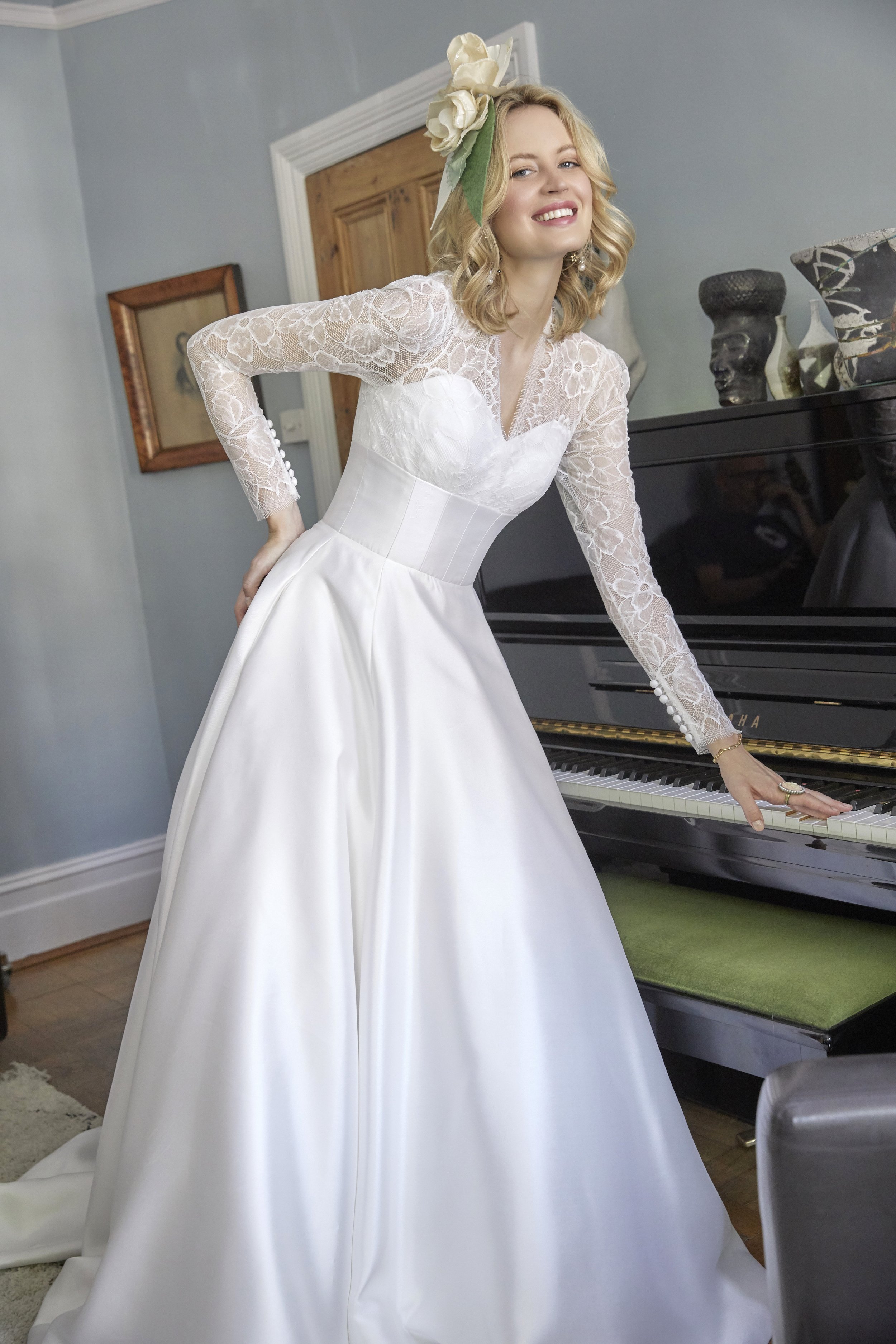 Lillian West Sweetheart Gown with Cotton Lace Illusion Bodice 6